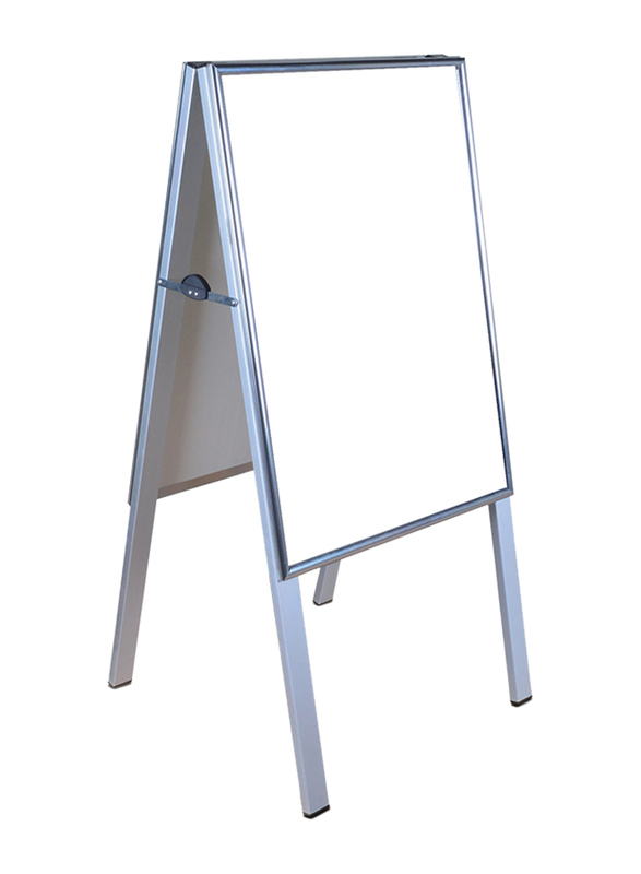 FIS Presentation Display Stands, 580 x 800 x 1175mm, White/Silver