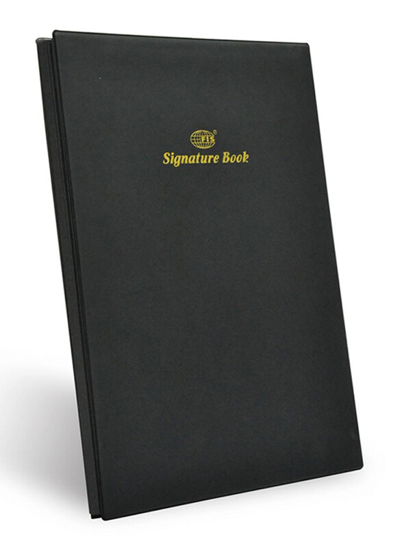 

FIS PVC Cover Signature Book with Gift Box, 240 x 340mm, 10 Sheets, FSCL10BKN, Black