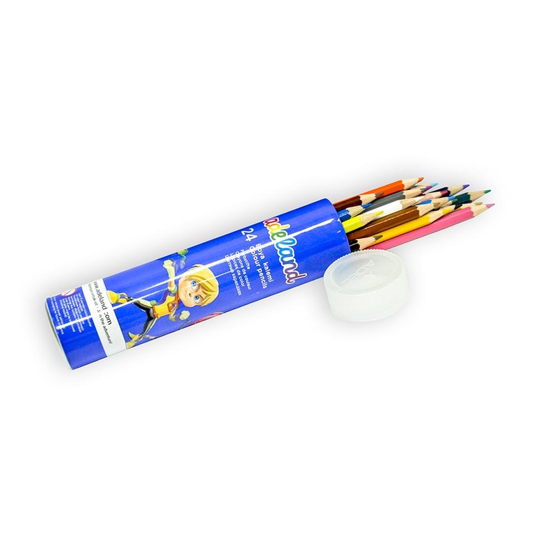 Adel Colour Pencil in Aluminium Tube Set, 24 Piece, ALCK-0103, Multicolour