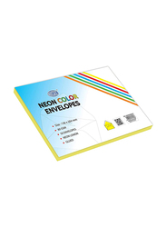 FIS Colour Glued Envelopes, 50-Piece, 80 GSM, 136 x 204mm, Neon Lemon