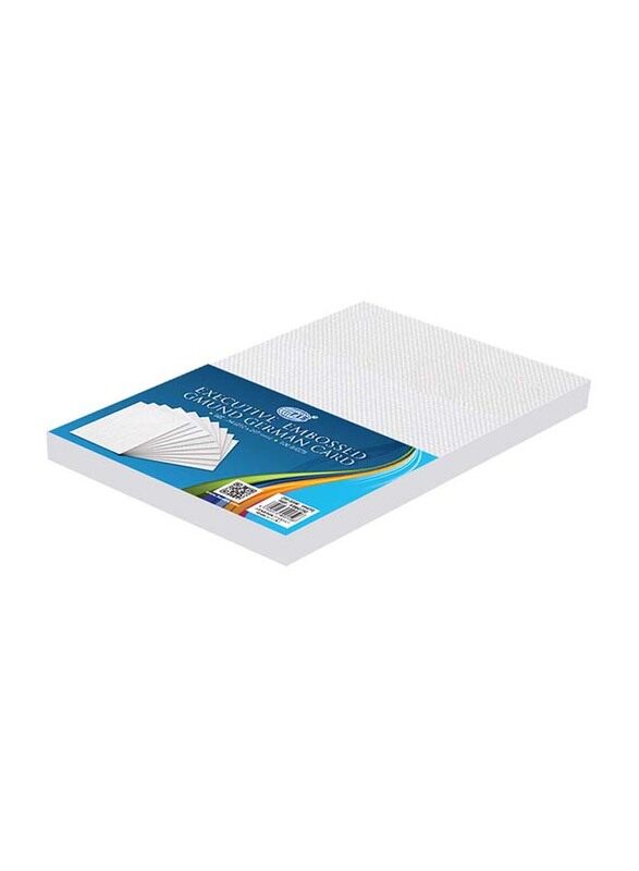 

FIS Executive Embossed Gmund Card, 100-Piece, 200 GSM, A4 Size, FSBD732, White