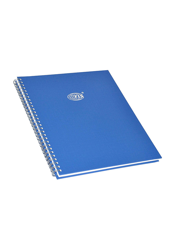 FIS Manuscript Notebook Set with Spiral Binding, 8mm Single Ruled, 2 Quire, 5 x 96 Sheets, 10 x 8 inch Size, FSMN10X82QSB, Blue