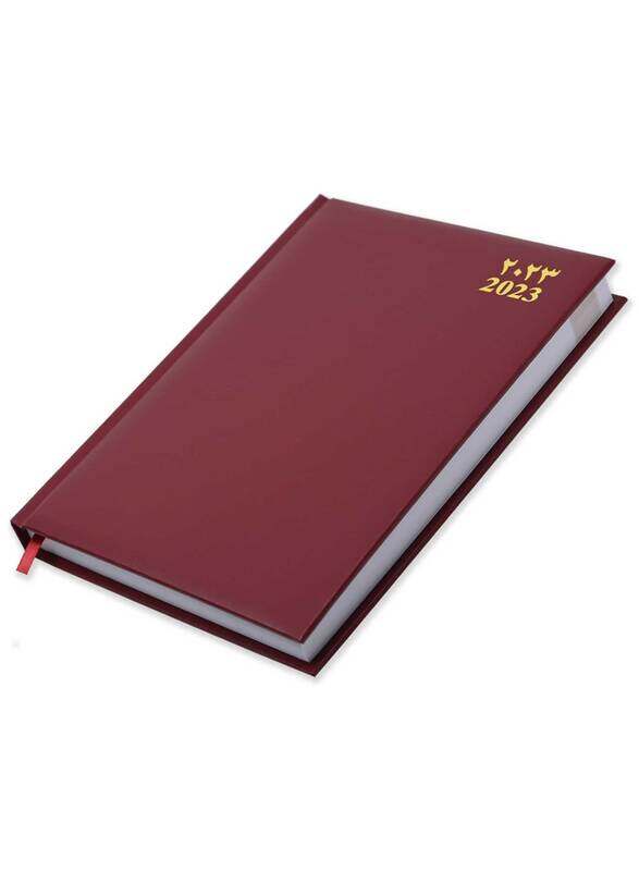 

FIS 2023 Arabic/English Agenda Diary, 400 Sheets, 60 GSM, FSDI75AEVN23MR, Maroon