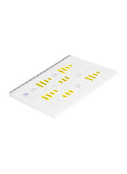 FIS 10-Piece Spiral Soft Cover Single Line Note Book, 100 Sheets, A4 Size, FSNBA41907S, White