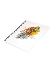 FIS Light Spiral Hard Cover Notebook, 100 Sheets, 5 Piece, LINBS1081001306, White
