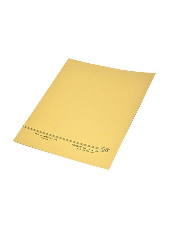 

FIS Kendal Manila Square Cut Folders without Fastener, 225GSM, A4 Size, 100 Pieces, FSFF9A4KYL, Yellow