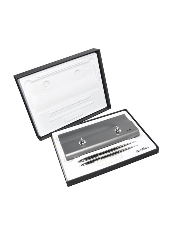 Scrikss OSDS59378 Ball Pen Desk Set, Grey