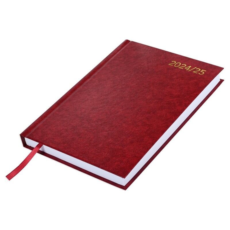 

FIS Academic Diary English 2024-2025 covered with VINYL A5 size, Day To a Page,Maroon Color - FSDI15E2425BR.