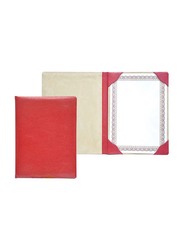FIS Italian PU Certificate Folders with A4 Certificate & Gift Box, FSCLCERTPUVCRE, Red