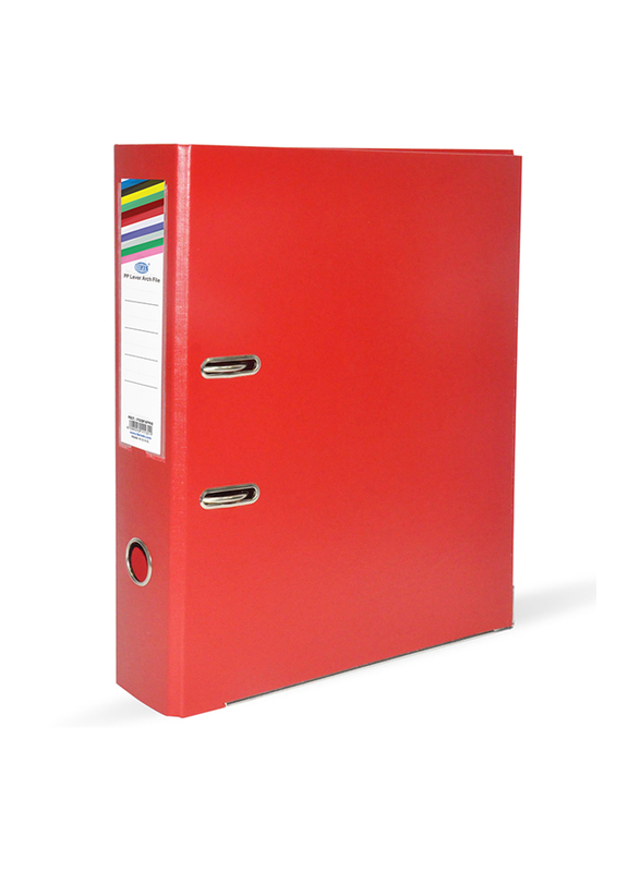 FIS PP Box File, 8cm Spine, 50 Piece, FSBF8PRE, Red