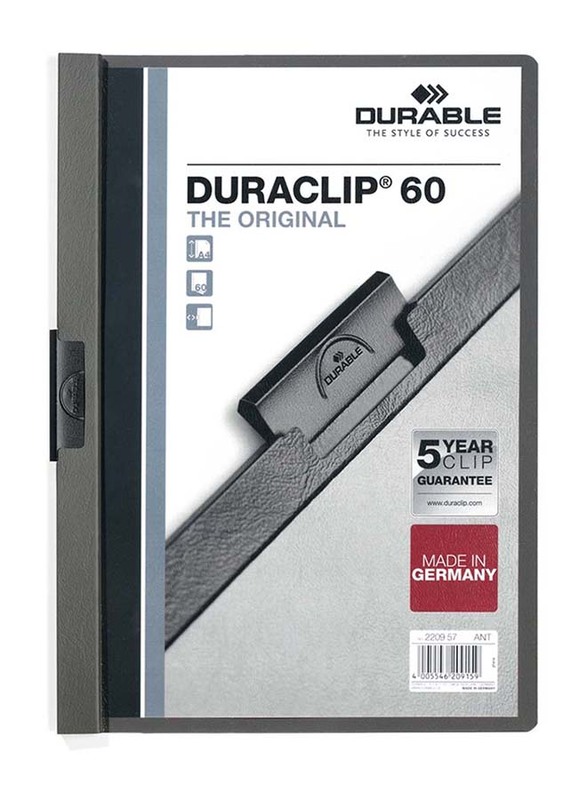 Durable 25-Piece Duraclip File Set, A4 Size, DUPG2209-57, Dark Grey
