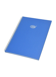 FIS Manuscript Notebook with Spiral Binding, 5mm Square, 2 Quire, 96 Sheets, A4 Size, FSMNA42Q5MSB, Blue