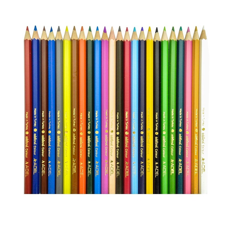 Adel Colour Pencil in Aluminium Tube Set, 24 Piece, ALCK-0103, Multicolour