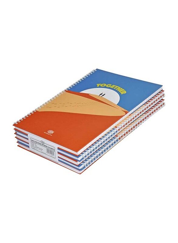 

FIS Spiral Hard Cover Single Line Notebook Set, 5 x 100 Sheets, A4 Size, FSNBSA41906, Multicolour