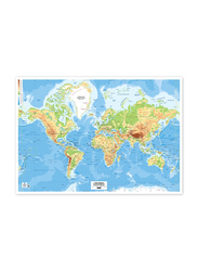 FIS World Wall Map with Glossy Lamination and English Language, Size 70 x 100 cm, FSMA70X100N, Multicolour