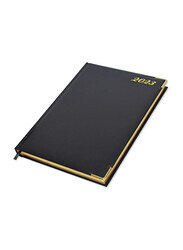FIS Golden Executive 2023 Daily English Diary, 384 Sheets, 70 GSM, FSDI88EG23BK, Black