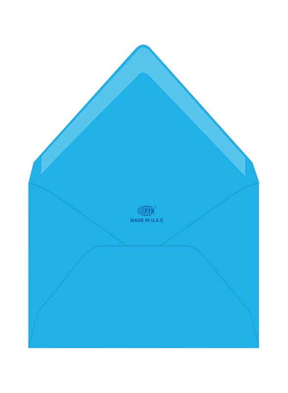 FIS Colour Glued Envelopes, 50-Piece, 80 GSM, 136 x 204mm, Neon Blue