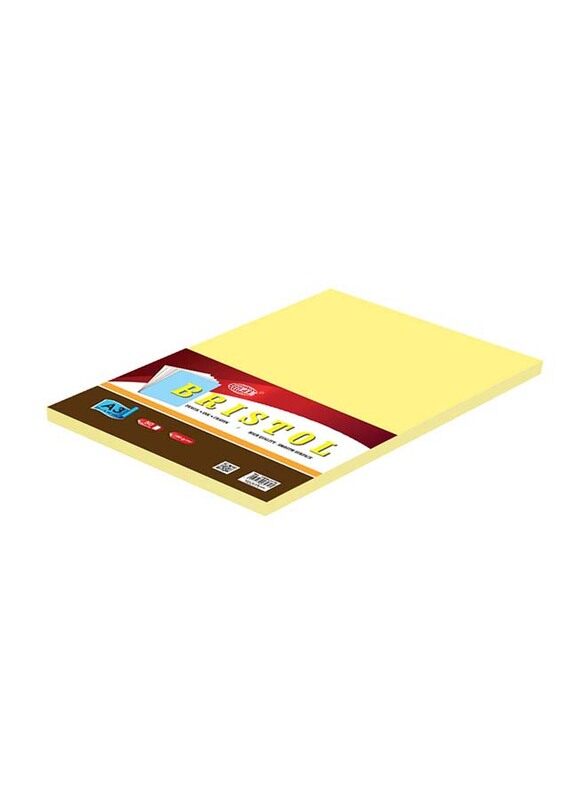 FIS Bristol Pocket Board , 50-Pieces, 180 GSM, A3 Size, FSBIYEA3180, Yellow