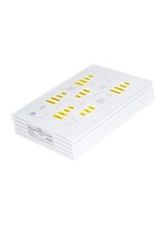 FIS Hard Cover Single Line Notebook Set, 5 x 100 Sheets, A4 Size, FSNBA419-07, White/Yellow