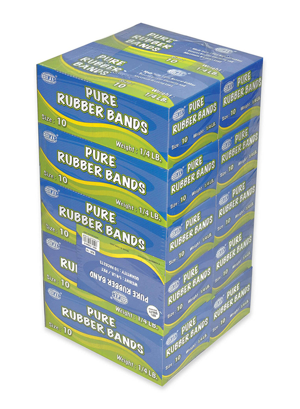 FIS Pure Rubber Bands, Size 10, 10 Pieces, Yellow