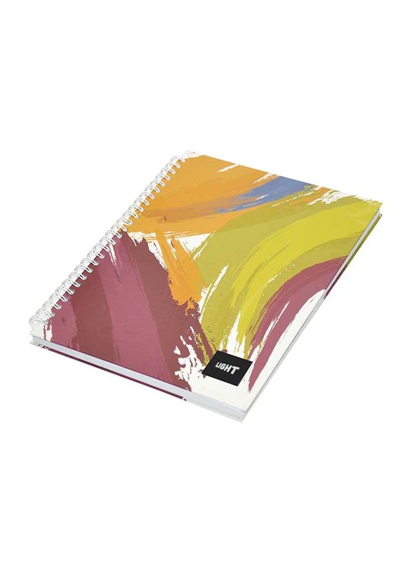 Light 5-Piece Spiral Hard Cover Notebook, Single Line, 10 x 8 inch, 100 Sheets, LINBS1081804, Multicolour