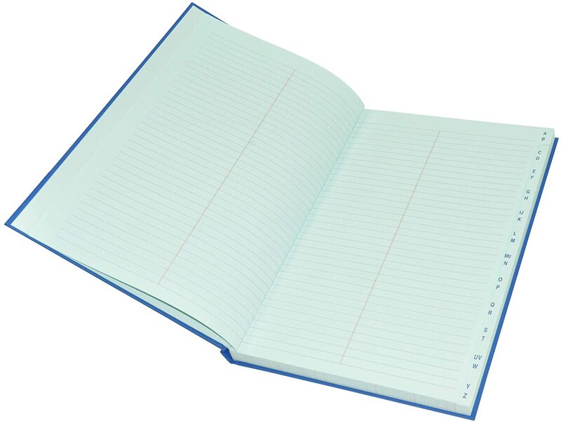 FIS Ledger Book with Azure Laid Ledger Paper, F/S Size, 2 Quire, 210 x 330mm, FSACLDC2Q73, Blue