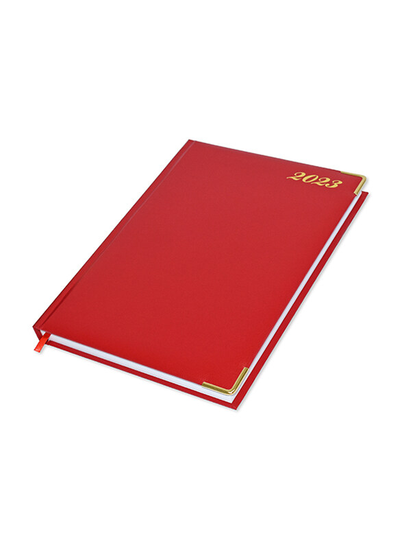 

FIS Executive 2023 Daily English Diary, 384 Sheets, 70 GSM, FSDI88E23RE, Red