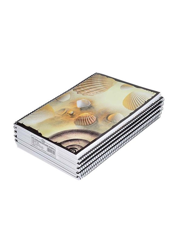 FIS Spiral Soft Cover Notebook Set, 5mm Square, 10 Piece x 80 Sheets, A4 Size, FSNB5A480SH1, Multicolour