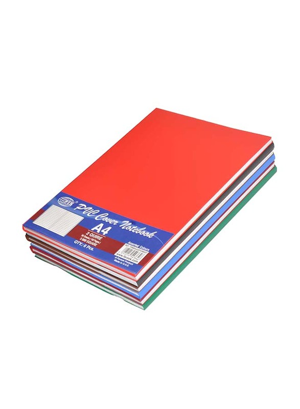 FIS PVC 2Quire Notebook, 6 Piece, A4 Size, FSNBA42QPV5MAST, Multicolour