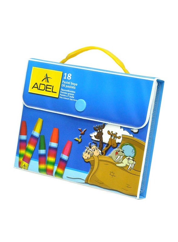 Adel Oil Pastel Hexagonal with Case, Pack of 18, Multicolour