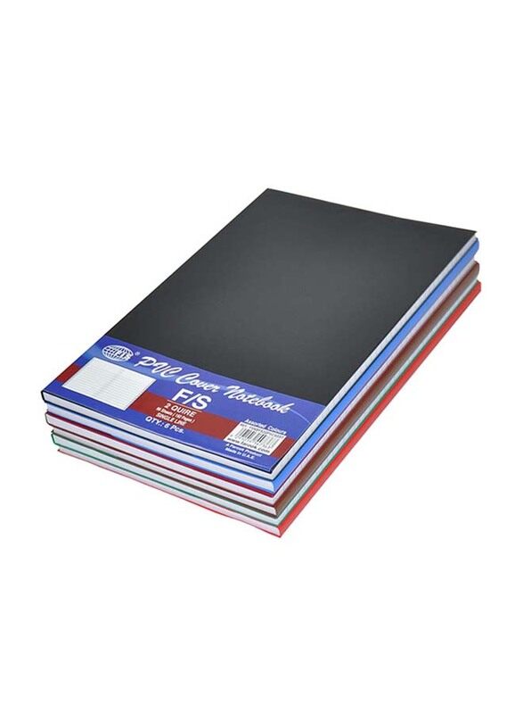 

FIS PVC 2Quire Notebook, 6 Piece, F/S Size, FSNBFS2QPVCASST, Multicolour