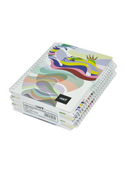 Light 5-Piece Spiral Hard Cover Notebook, Single Ruled, 100 Sheets, A5 Size, LINBSA51702, Multicolour