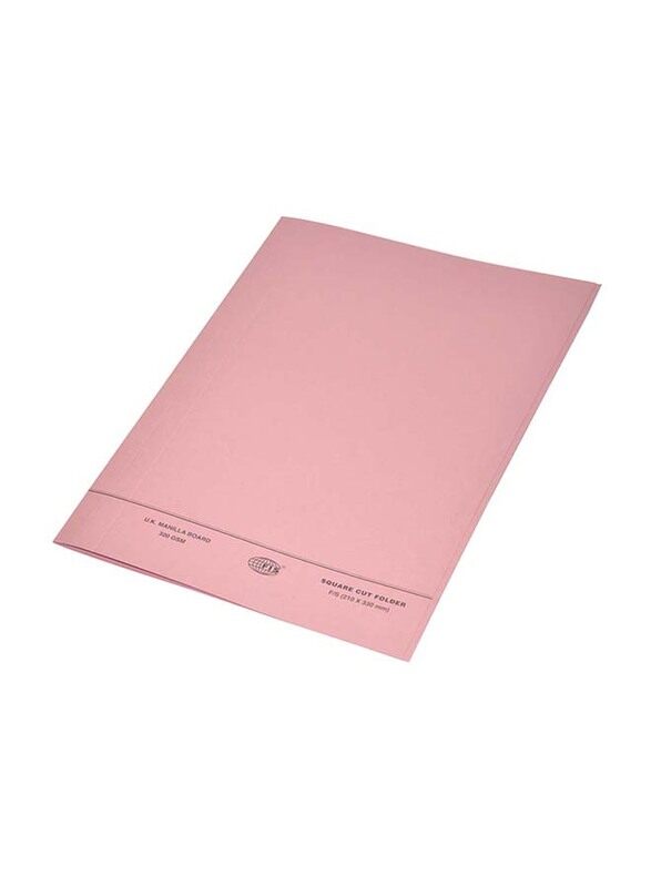 

FIS 50-Piece O-Fastener Square Cut Folder Set, 320GSM, F/S Size, FSFF7PI, Pink
