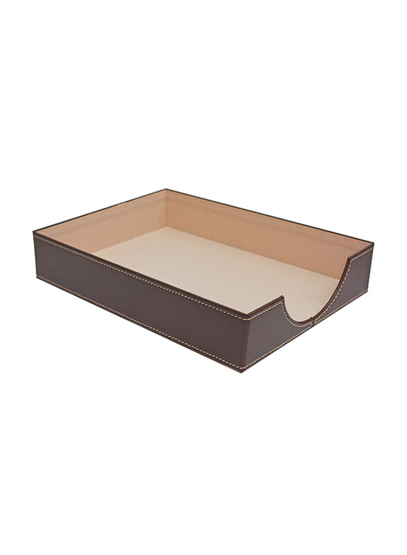 FIS Italian PU Office Tray, FSDSOTDBR, Dark Brown