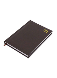 FIS 2024 Arabic/English 1 Side Padded Cover Diary, 384 Sheets, 60 GSM, A5 Size, FSDI18AE24CH, Chocolate