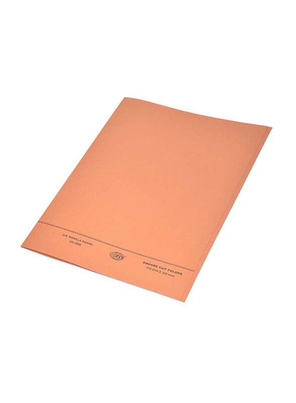 

FIS 50-Piece O-Fastener Square Cut Folder Set, 320GSM, F/S Size, FSFF7OR, Orange