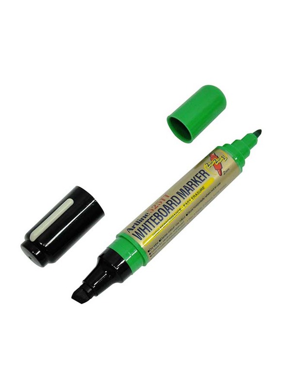 آرتلاين طقم أقلام سبورة بيضاء مزدوج مكون من 12 قطعة ، 2.0-5.0 مم ، ARMK525TBKGR ، أسود / أخضر
