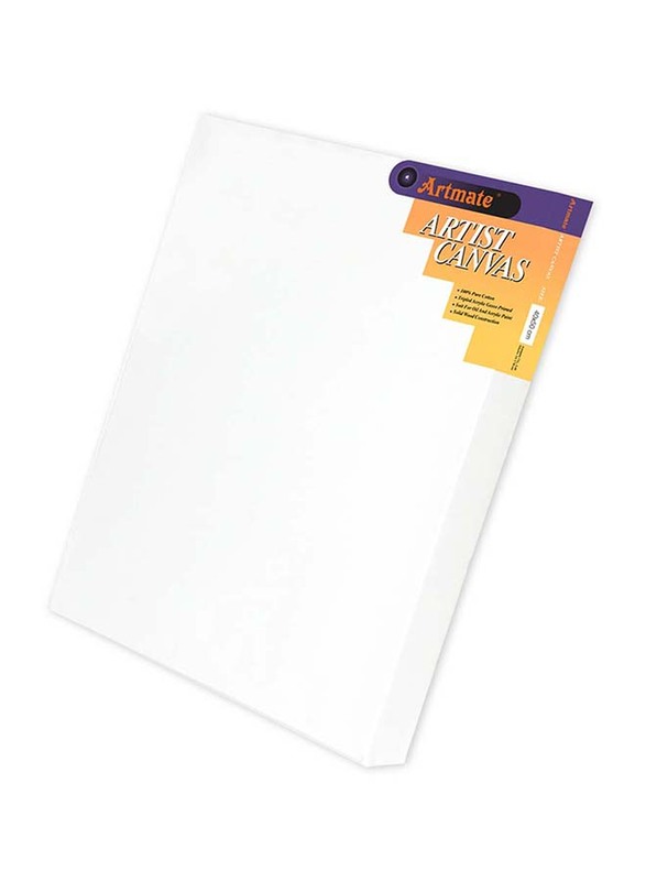 Artmate Stretched Back Stapled Canvas 320 GSM, JIGNE11-4050, 40 x 50cm, White