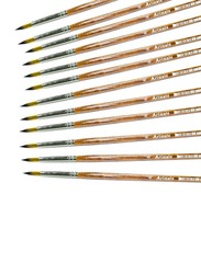 Artmate Round 8 Size Artist Brushes, JIABSx101r-8, 12 Pieces, Brown