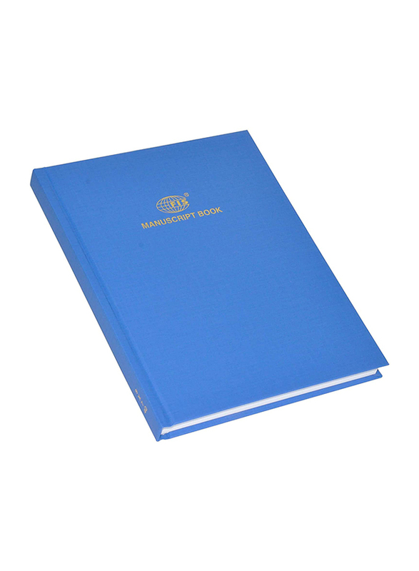 FIS Manuscript Notebook, 8mm Single Ruled, 4 Quire, 5 x 192 Sheets, 9 x 7 inch Size, FSMN9X74Q, Blue