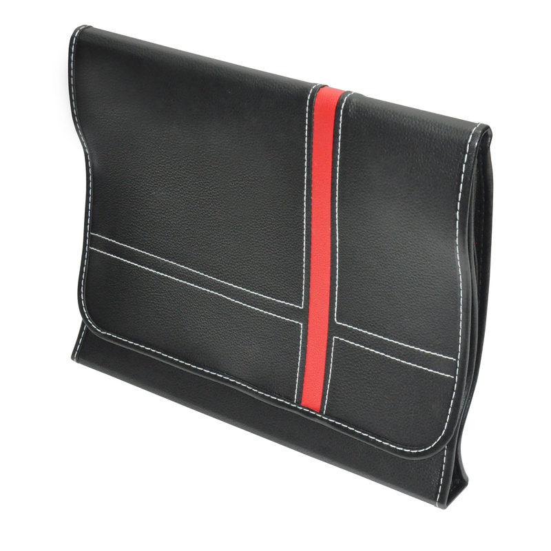 Document Bag, 3 Pockets, A4 Size, AIPGLD42A, Black/Red