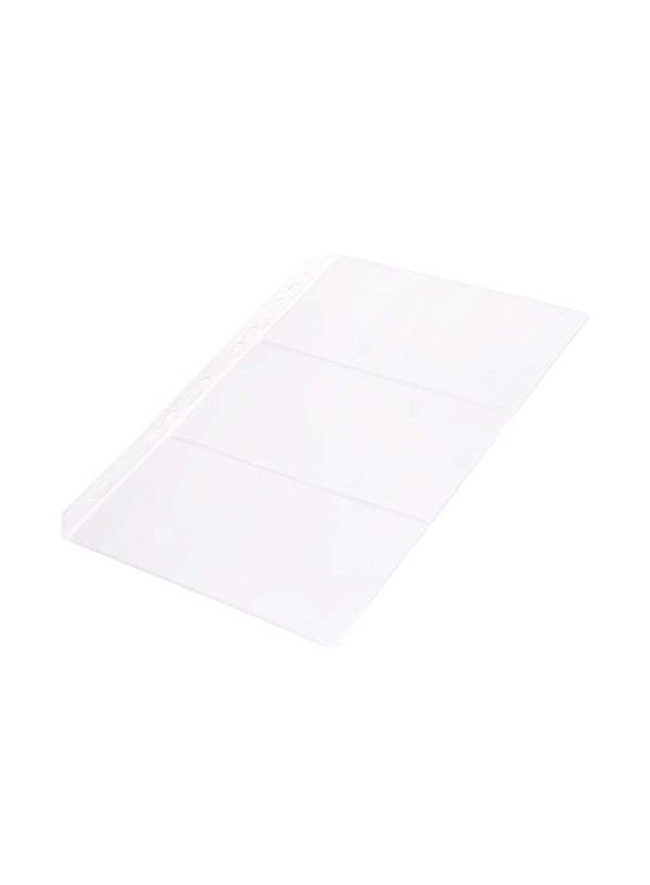 FIS Currency Album 3-Pockets Refill, 21.5 x 30cm, 10 Pieces, Transparent