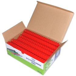 FIS 32mm Plastic Binding Rings with 280 Sheet Capacity, 50 Piece, FSBD32RE, Red