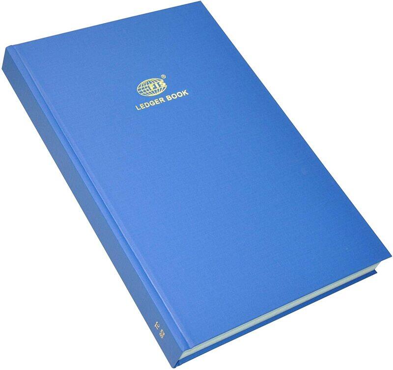 

FIS Ledger Book with Azure Laid Ledger Paper, F/S Size, 4 Quire, 210 x 330mm, FSACLTC4Q82, Blue