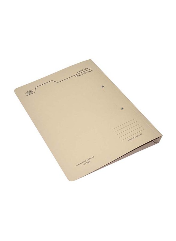 FIS Transfer File Set with Fastener, Arabic, 320GSM, F/S Size, 50 Pieces, FSFF4ABF, Buff Beige