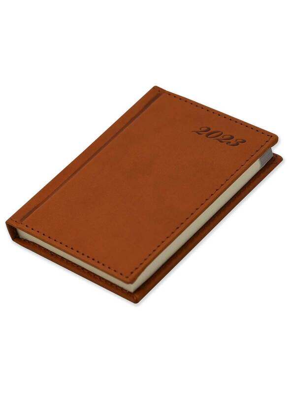 

FIS 2023 Pocket Diary with Italian Pu English Sewn Cover, 208 Sheets, 70 GSM, FSDI11EN23BR, Brown