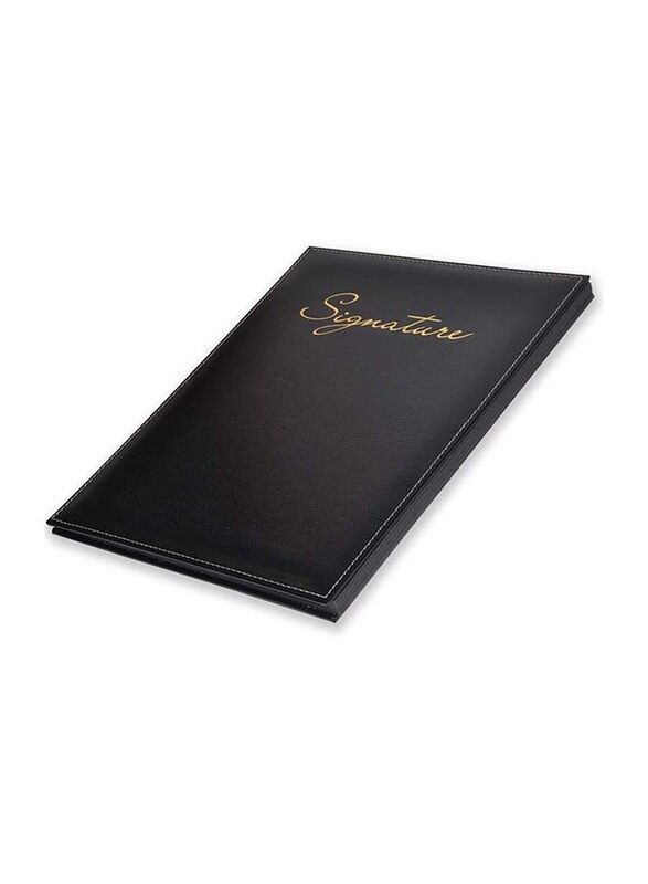 

FIS Arabic Open Signature Book 10-Divisions Bonded Leather, FSCL1-10BNABK, Black