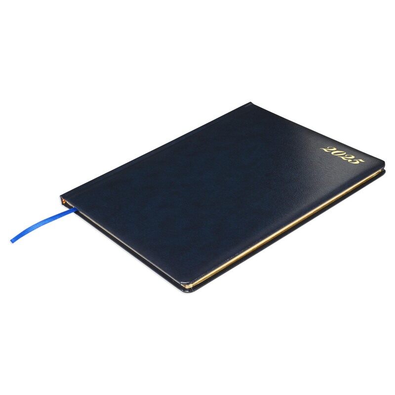 

FIS2025 Golden Executive Diary, Bonded Leather Materials, 1 Side Padded Cover, Gold Gilded Edges, Round Corners, Size 210x260mm, English/French, 70gsm