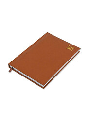 FIS 2024 Arabic/English 1 Side Padded Cover Diary, 384 Sheets, 60 GSM, A5 Size, FSDI18AE24BR, Brown