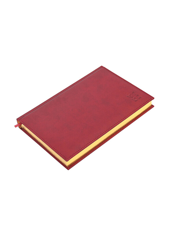 FIS 2024 Arabic/English Golden Diary, 384 Sheets, 70 GSM, A5 Size, FSDI26AEG24MR, Maroon